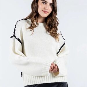 C’est Moi Oversized Line Sweater Sz S/M